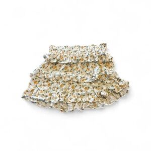 Chelsea & Violet Floral Ruffle Tiered Mini‎ Skirt White & Yellow Floral